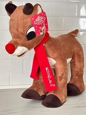 NWT Rudolph the Red Nosed Reindeer Plush Greeter Toy Dan Dee LARGE Christmas NEW